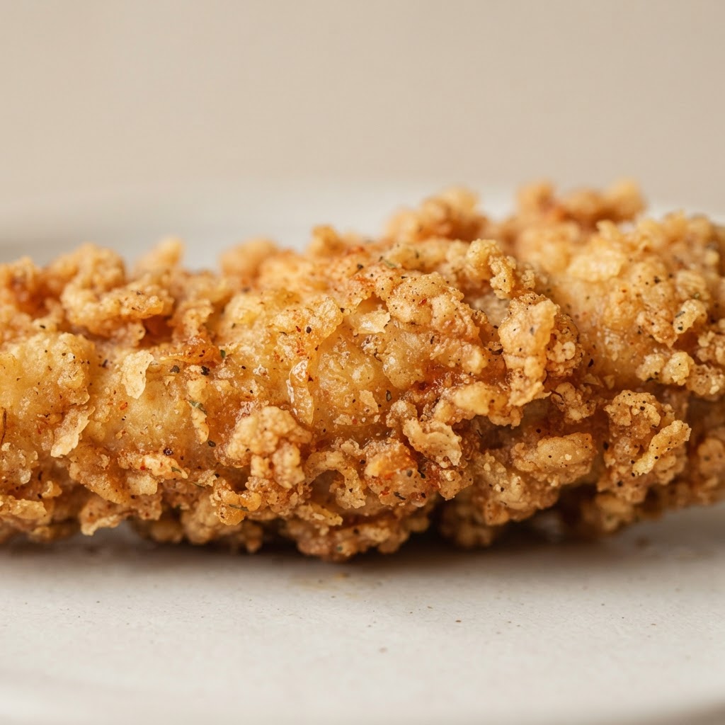 Fritou Chicken in Strips; Popcorn and Burger