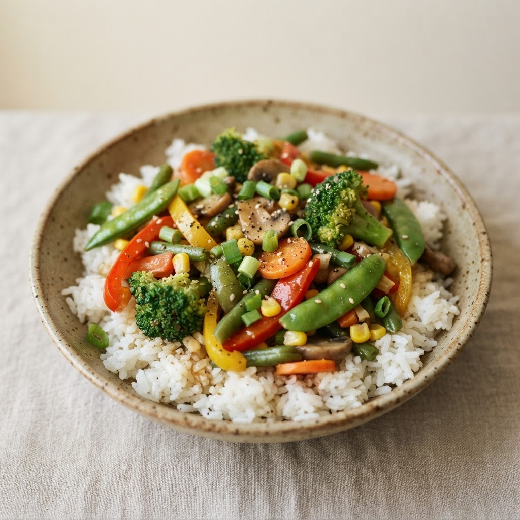 Mixed Vegetables on Rice