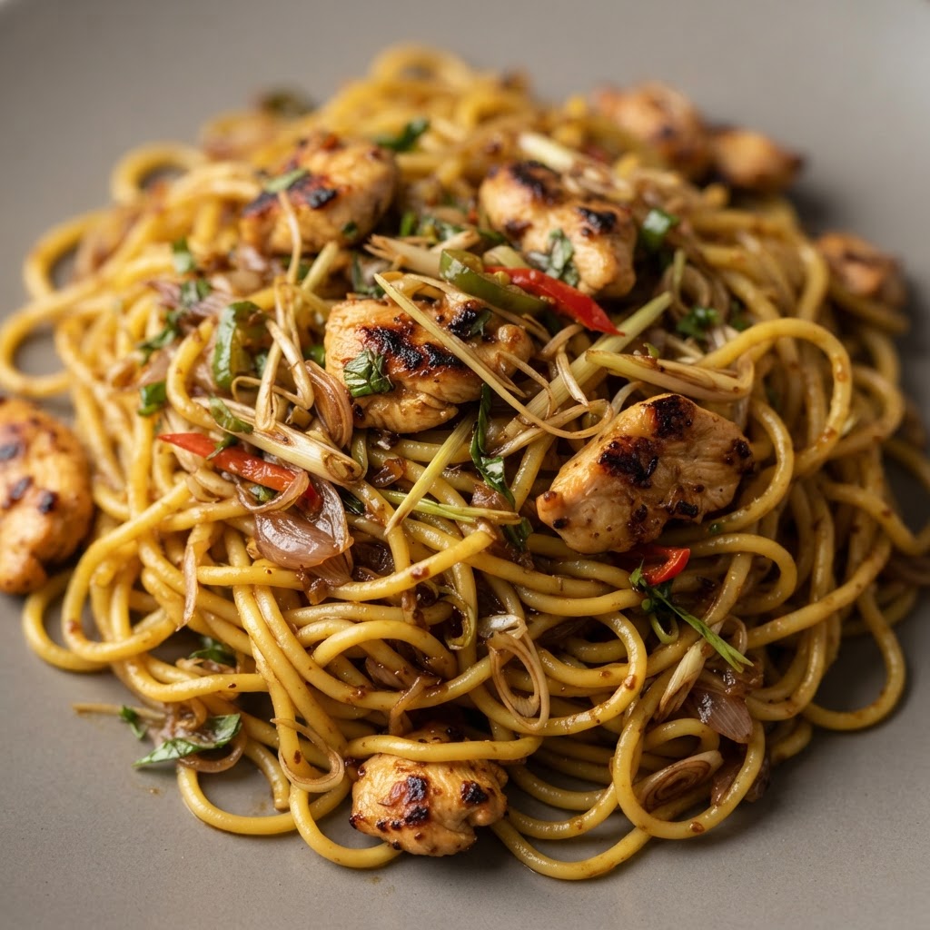 N-14. Chicken Lemongrass Noodle Stir Fried (Extra Spciy)