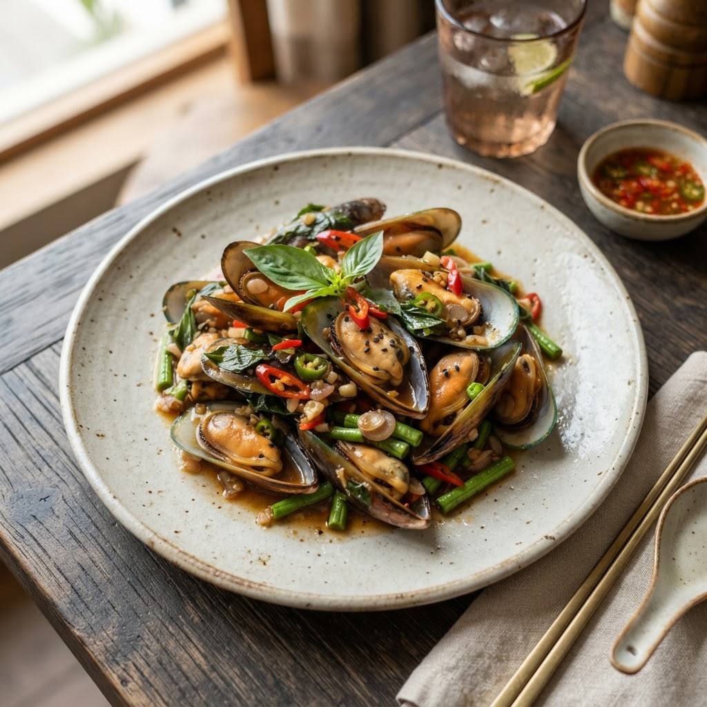 yummy stir Fried Mussel