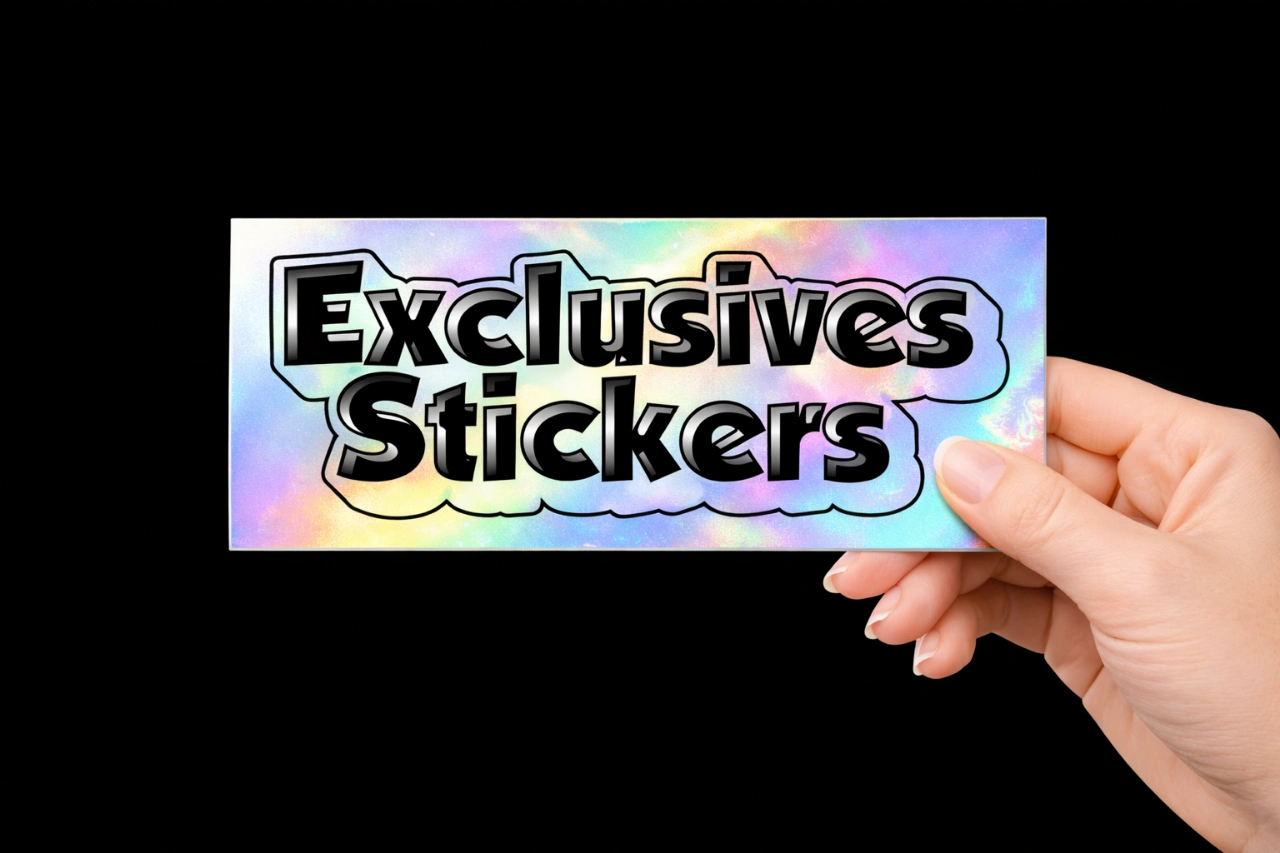 Stickers rectangulaires holographiques personnalisés