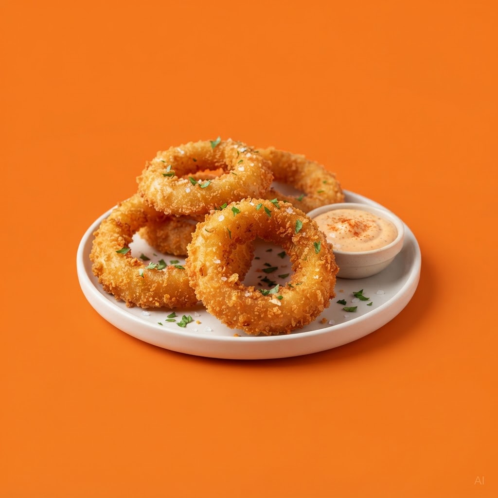 5 crispy onion rings