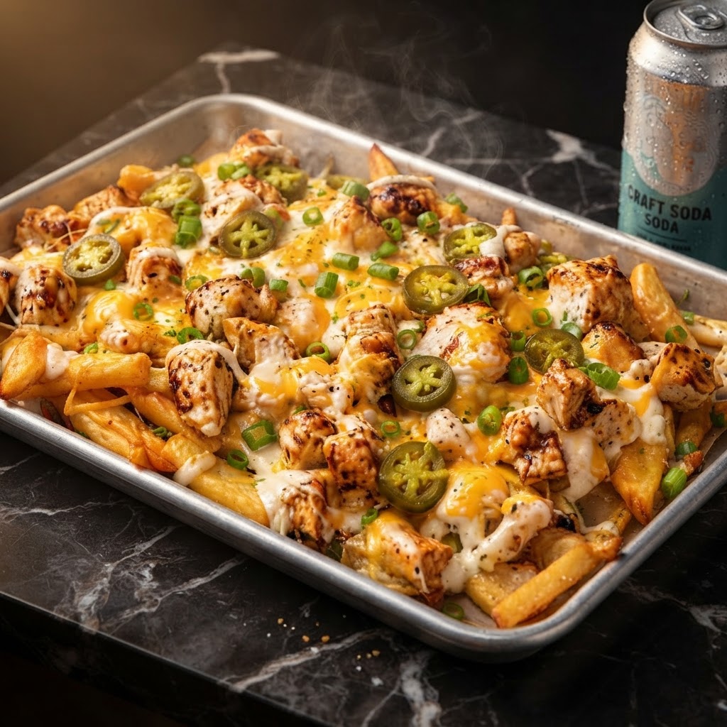 Chicken loaded fries