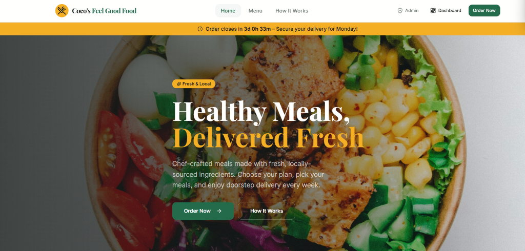 Coco's Feel Good Food subscription platform architecture
