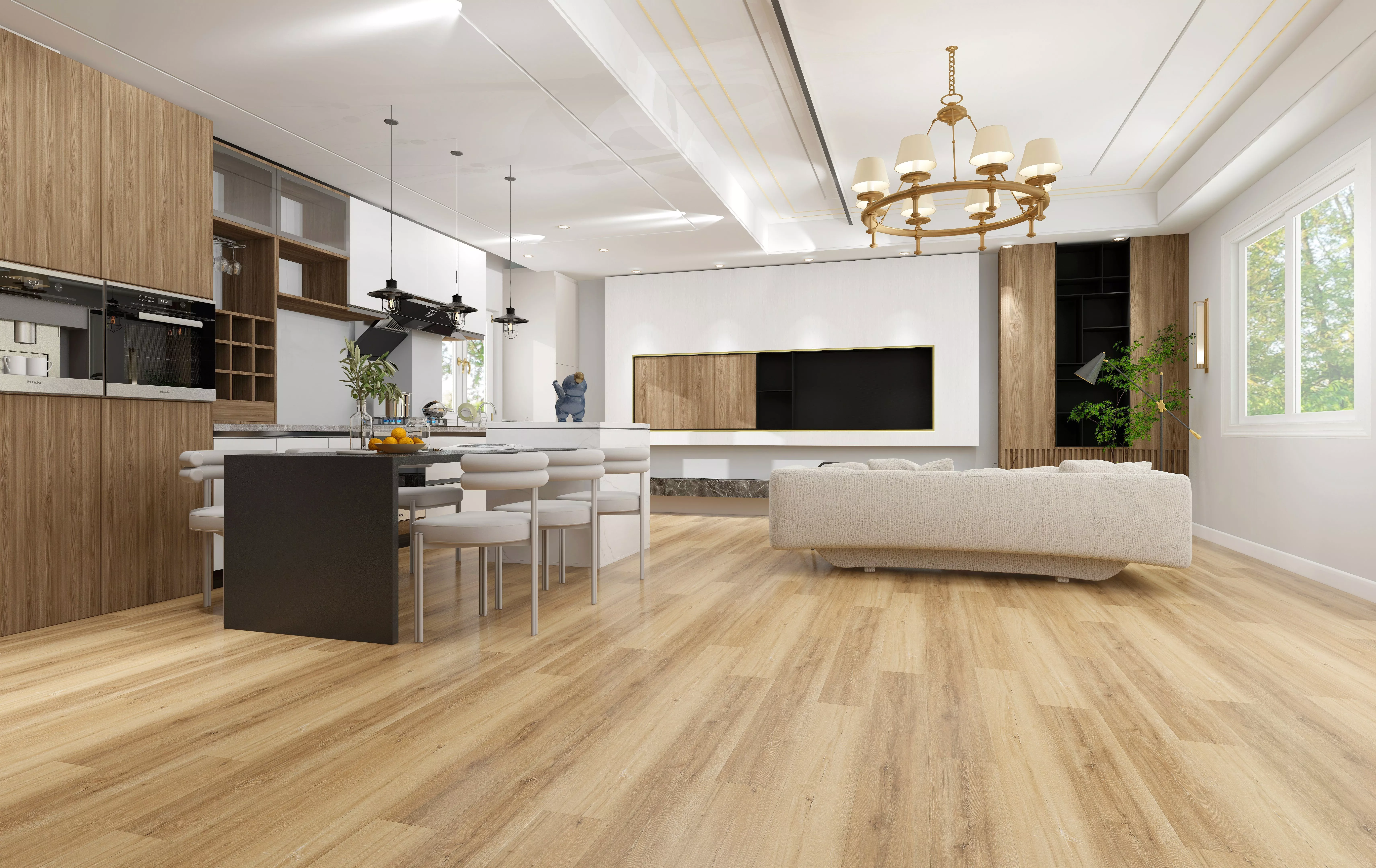 Clean hardwood floor in beautiful home