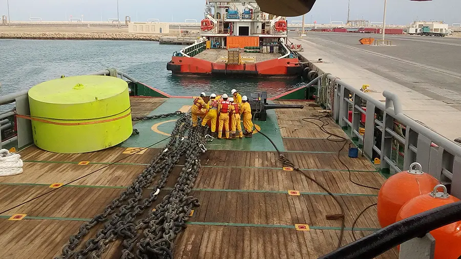 Marine mooring chain operations