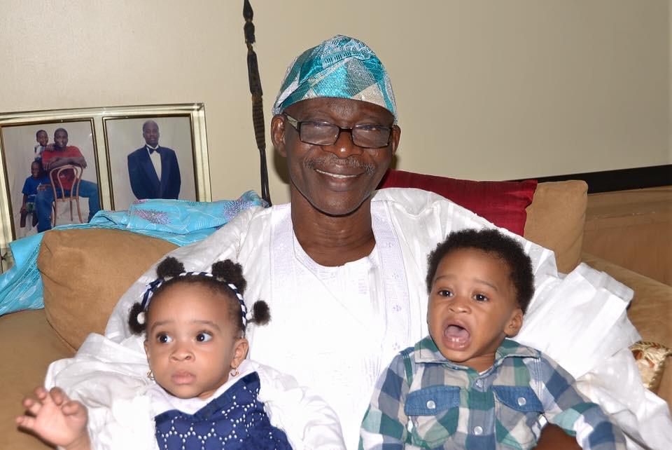 Keji Giwa with two children