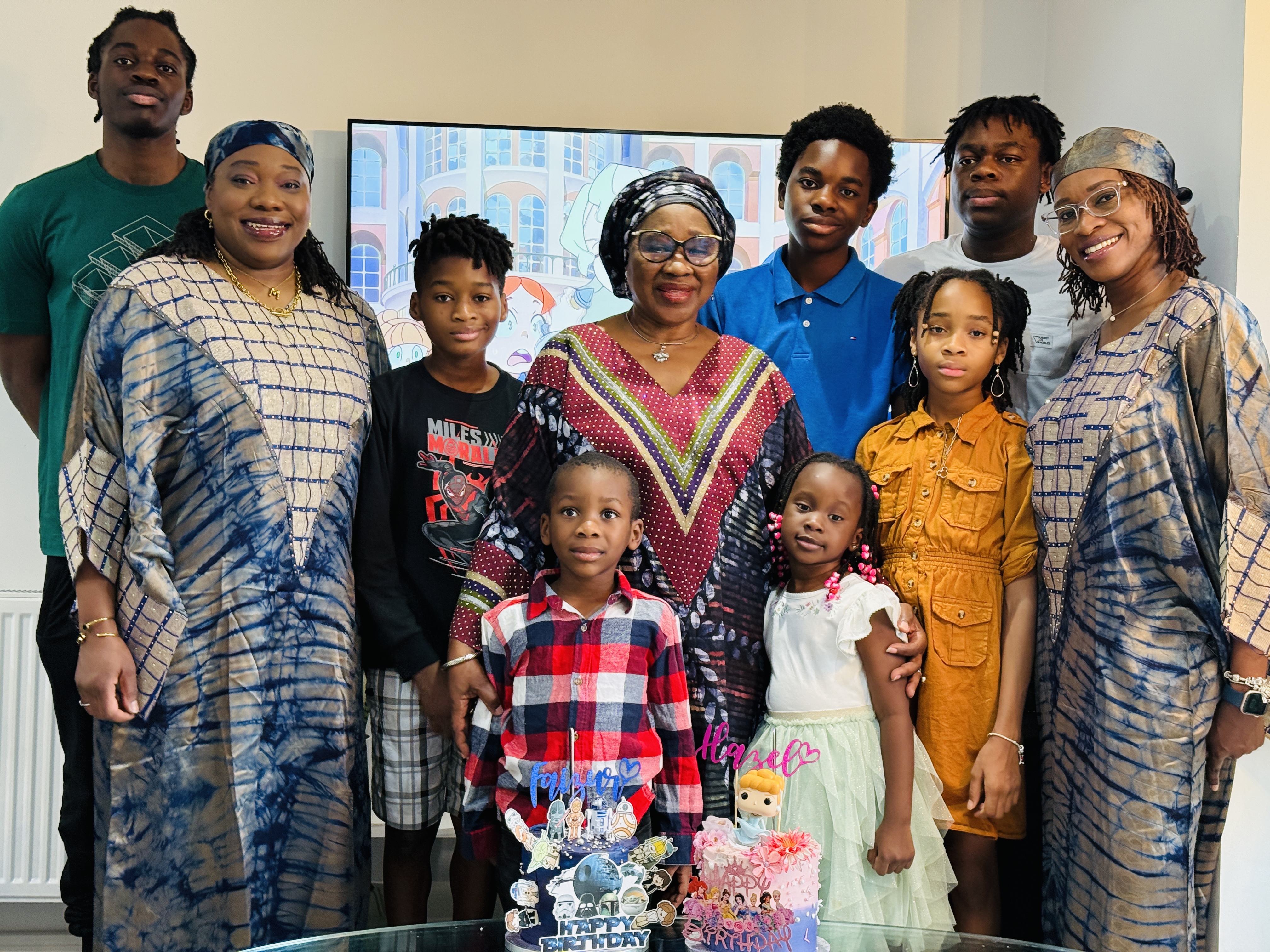 Extended family birthday celebration