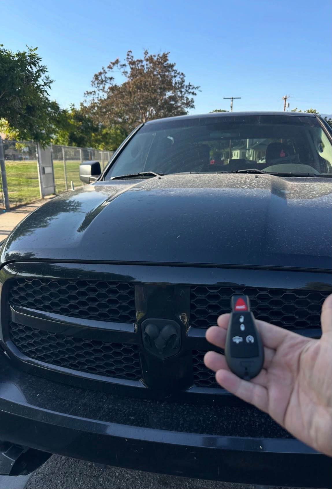 New car key fob programmed for a RAM pickup truck