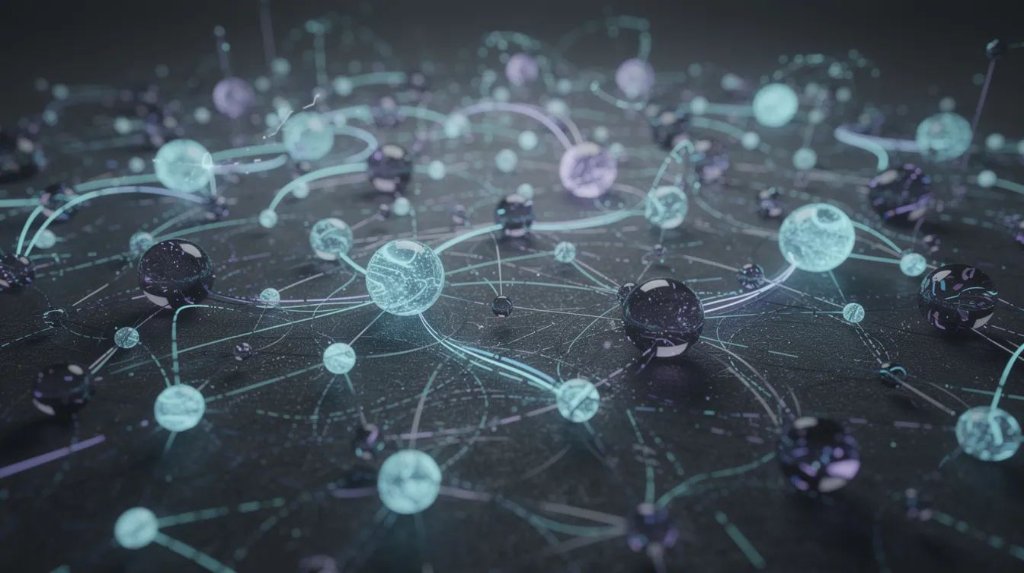 Interconnected network of data nodes representing how search engines discover and index web pages