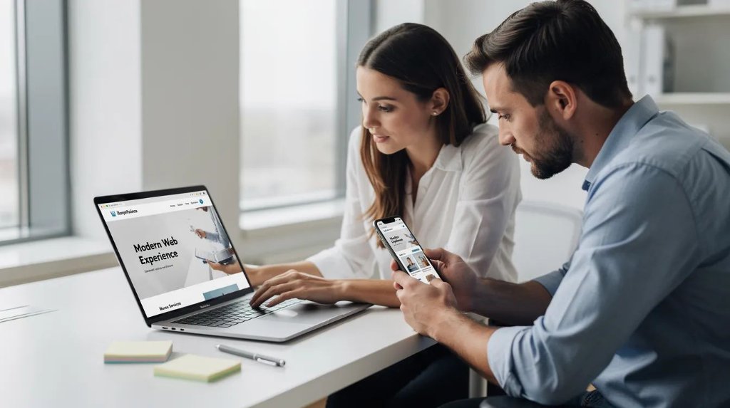 Mobile-first web design consultation between developer and client