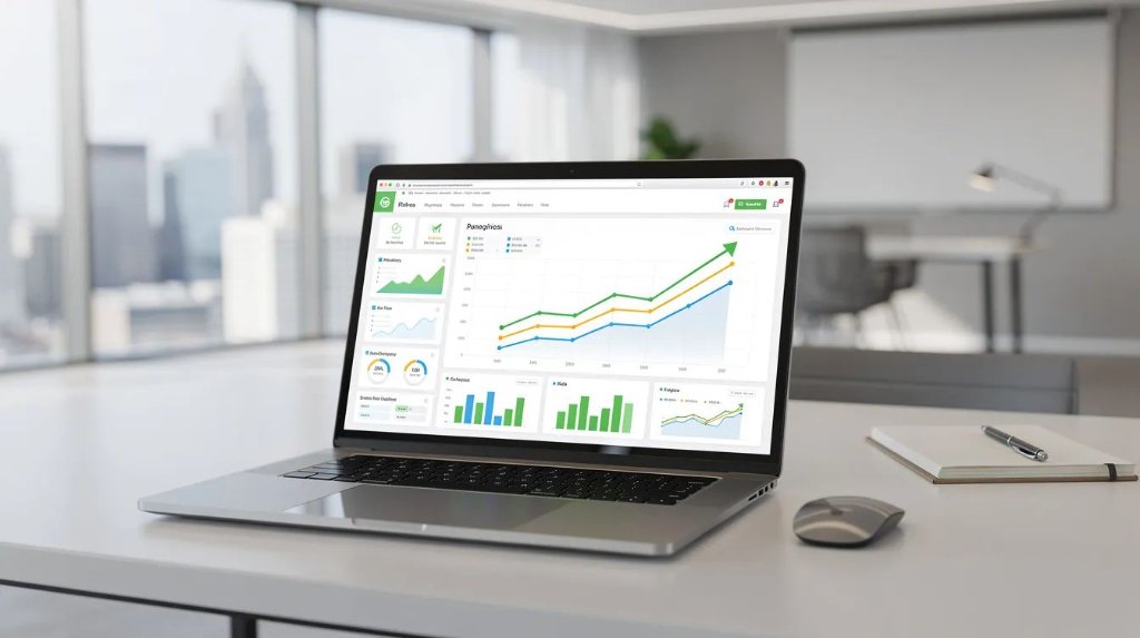 SEO analytics dashboard showing traffic, revenue, and engagement metrics