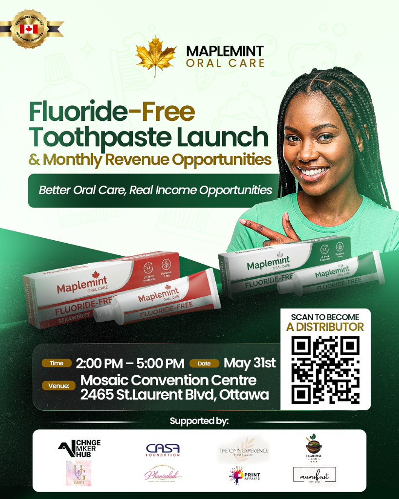 Maplemint Fluoride-Free Toothpaste Launch Flyer