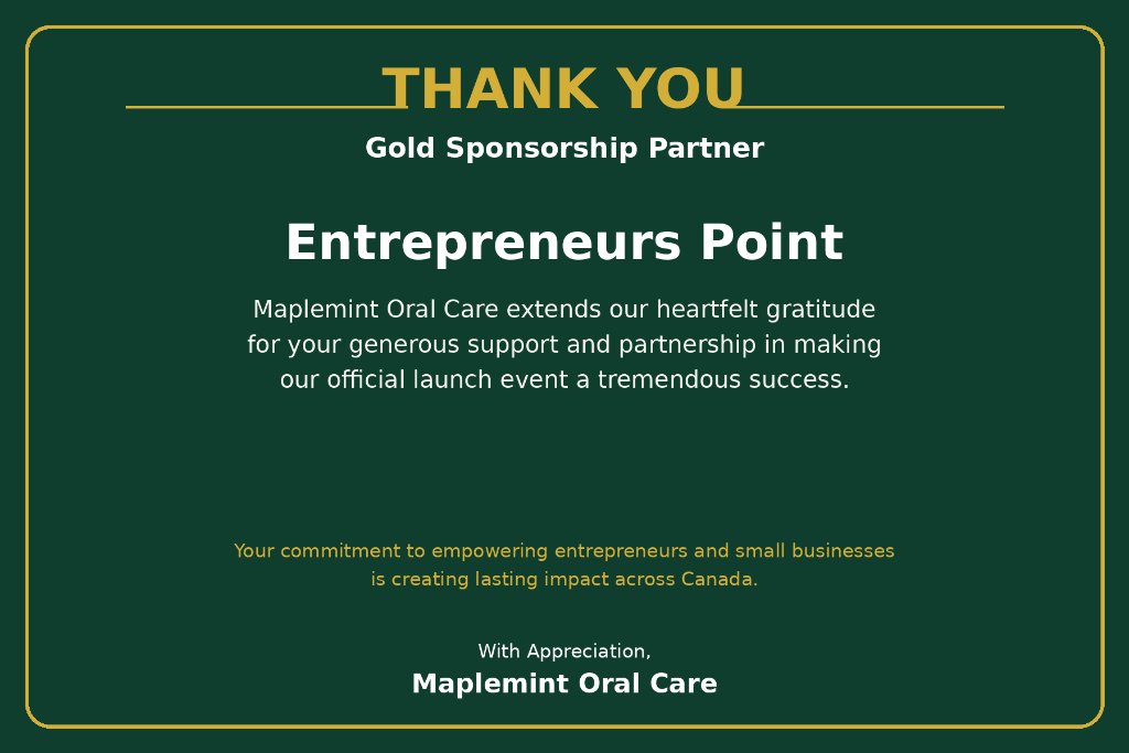Thank You, Entrepreneurs Point — Our Gold Sponsorship Partner