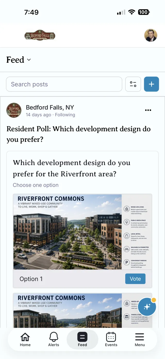 Resident poll in the Peny app
