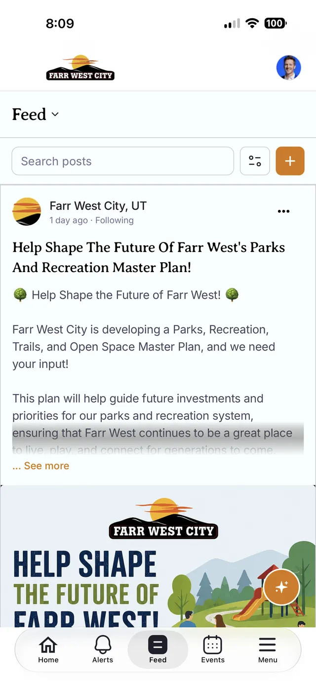 Farr West City update in the Peny app