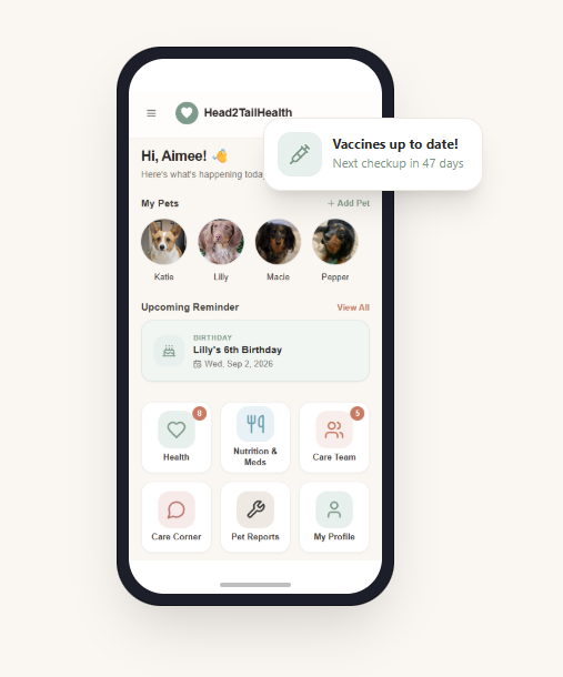 Head2Tail Health Pet App