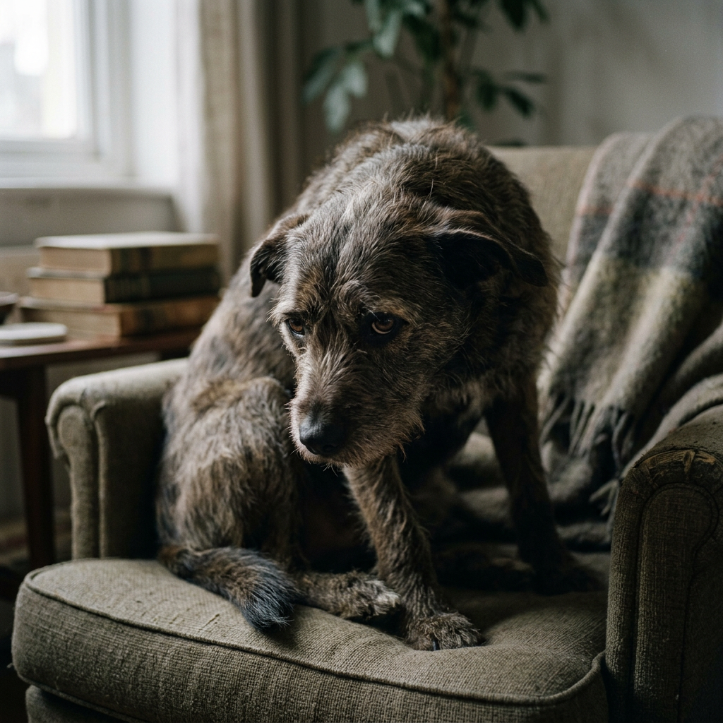 Chien triste - illustration état émotionnel