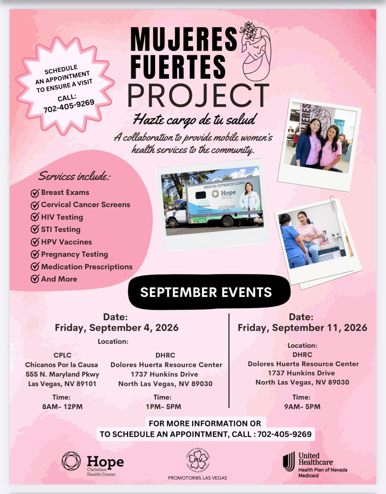 Mujeres Fuertes Project flyer