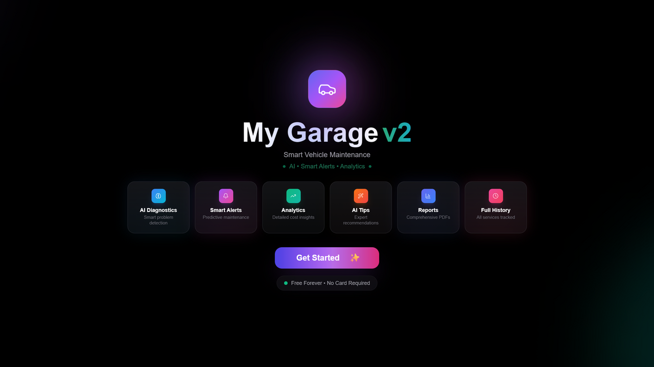 My Garage | Car Maintenance Managements template preview
