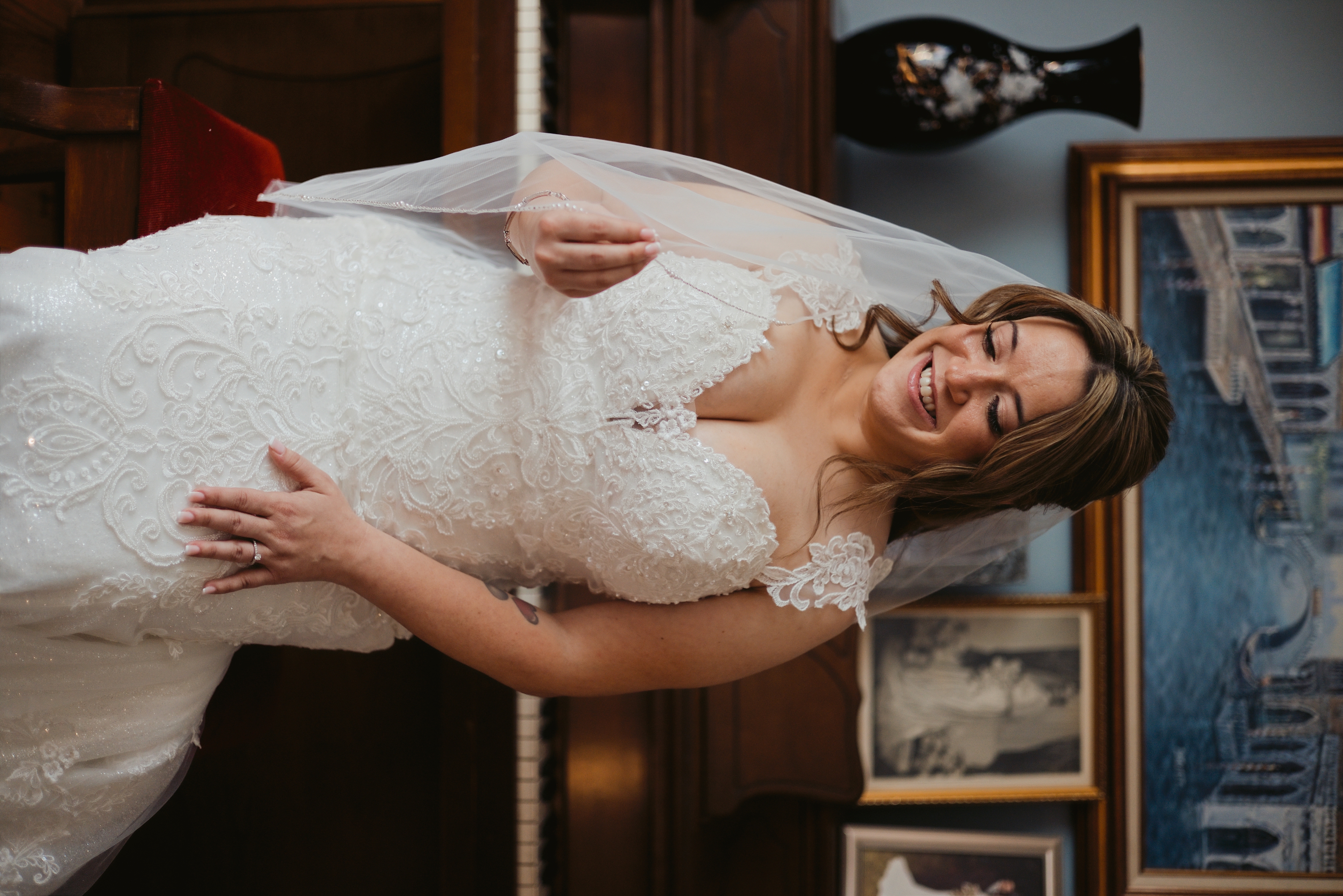 Bridal portrait near the piano