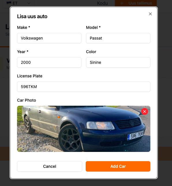 Enter Car Details
