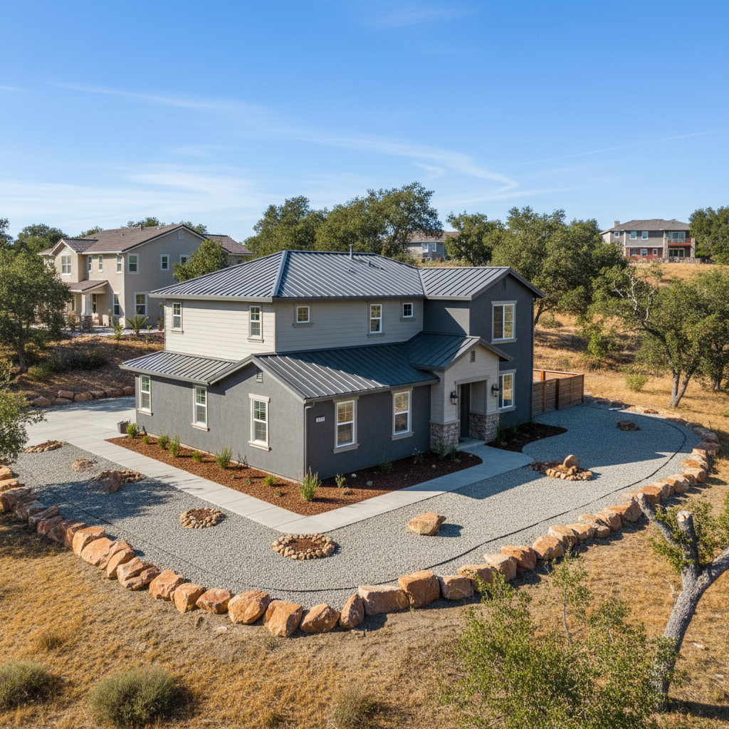 Fire-hardened home with zone zero clearance