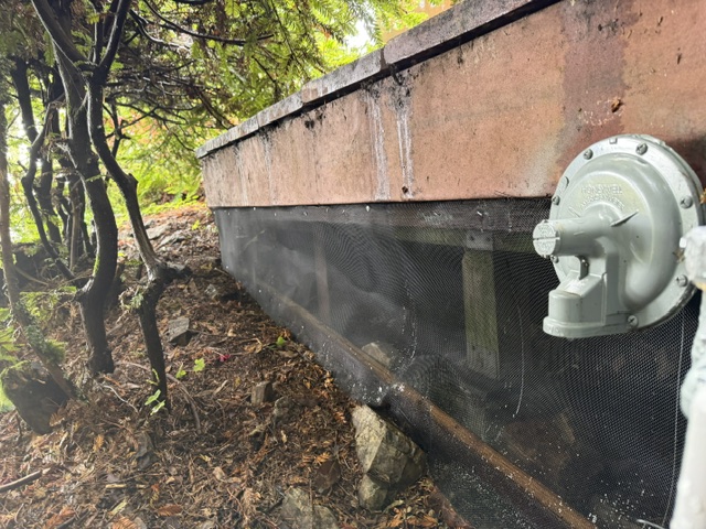 Underdeck mesh enclosure installation