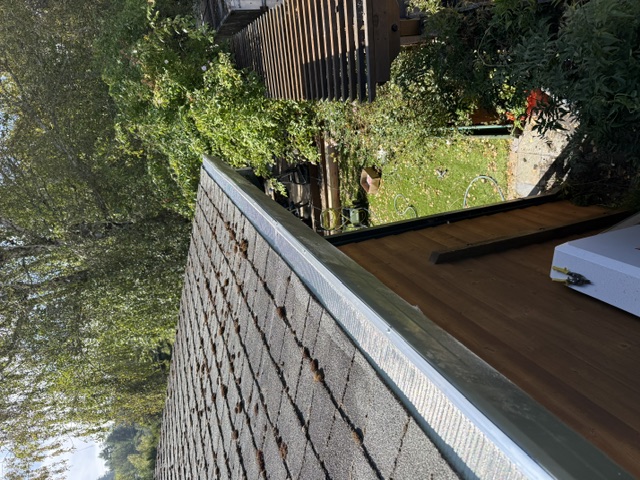 Installed metal mesh gutter guard