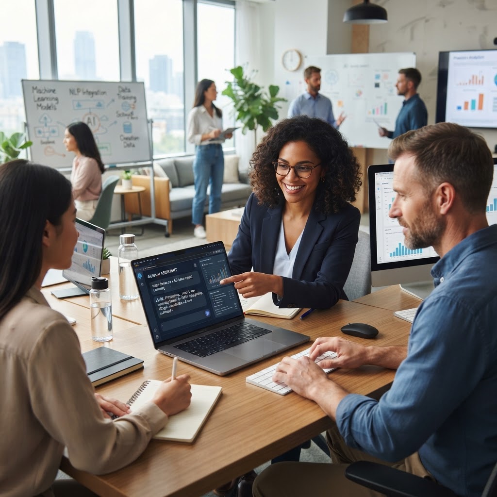 Professionnels utilisant des outils d'intelligence artificielle au travail
