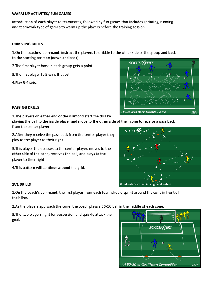 Down and Back Dribble Game