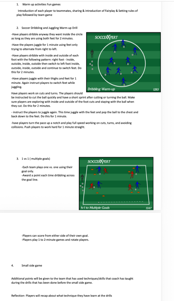 Dribbling Warm-up and 1v1 to Multiple Goals