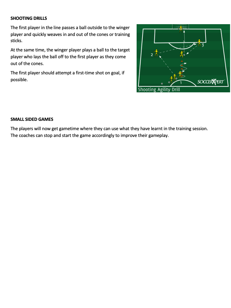 Shooting Drills and Small Sided Games