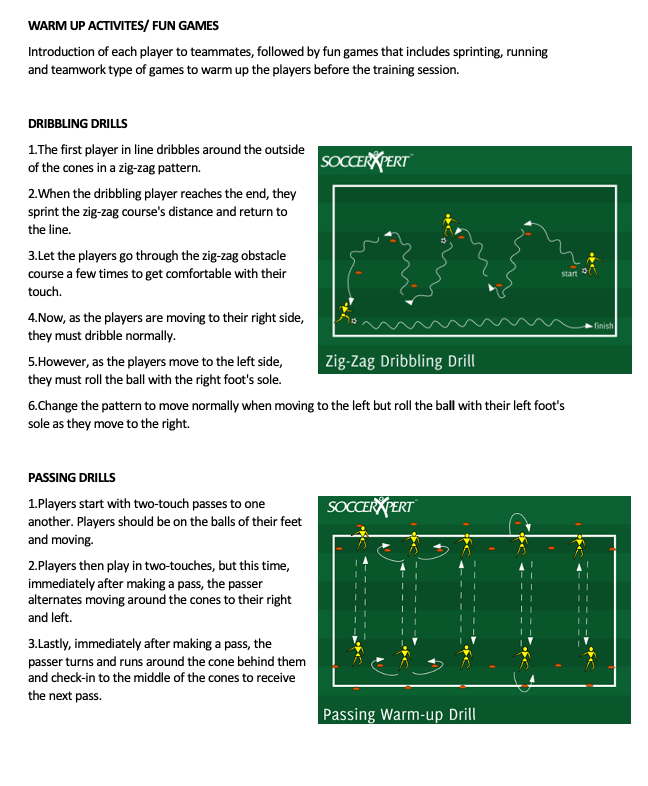 Zig-Zag Dribbling and Passing Drills