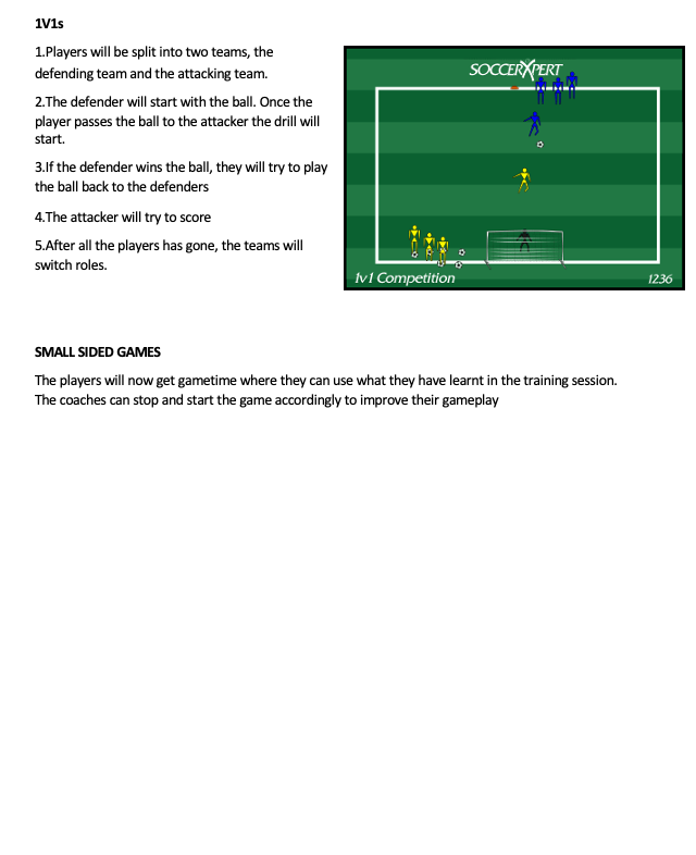 1v1 Competition and Small Sided Game
