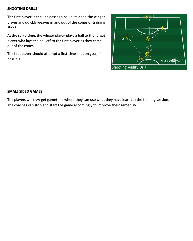Shooting Drills and Small Sided Games