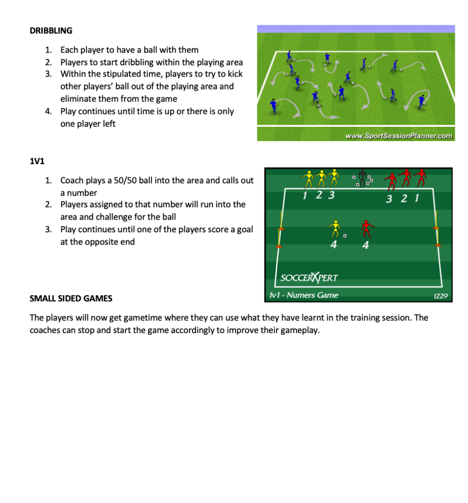 1v1 Numbers Game and Small Sided Games