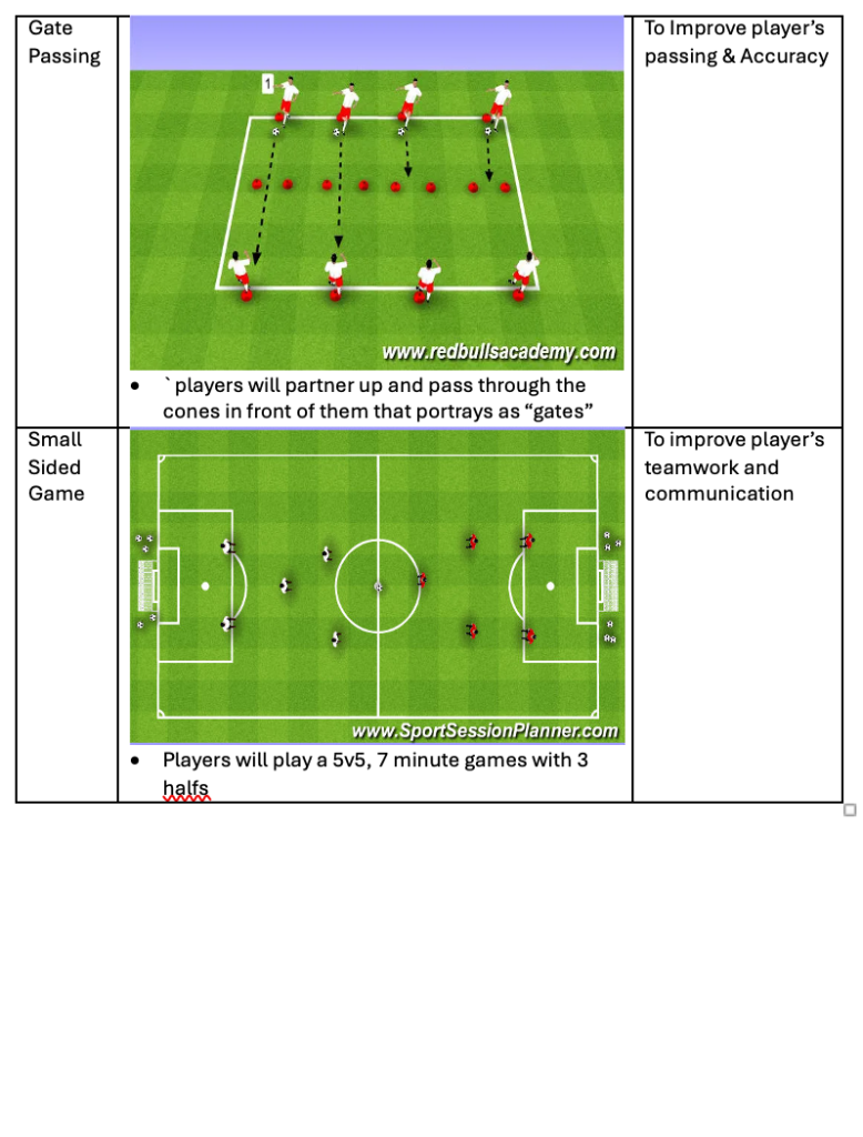 Gate Passing and Small Sided Game