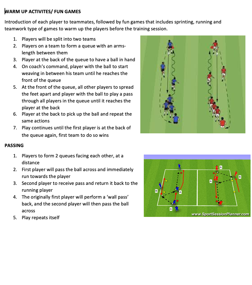 Warm-up Fun Games and Passing Drill