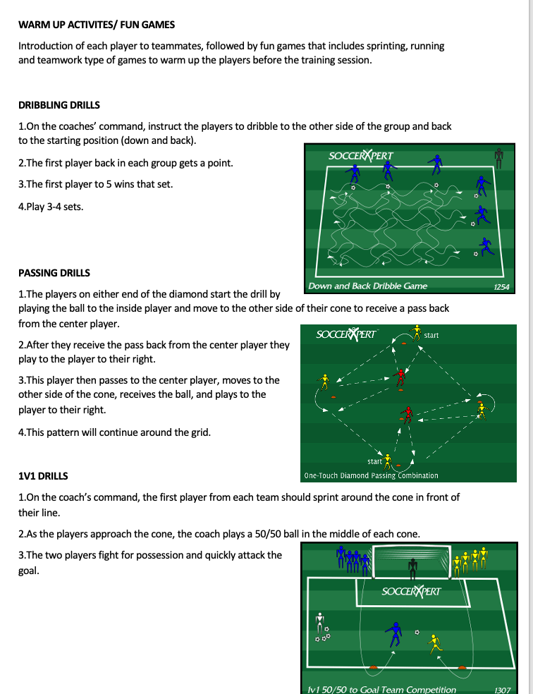 Down and Back Dribble Game