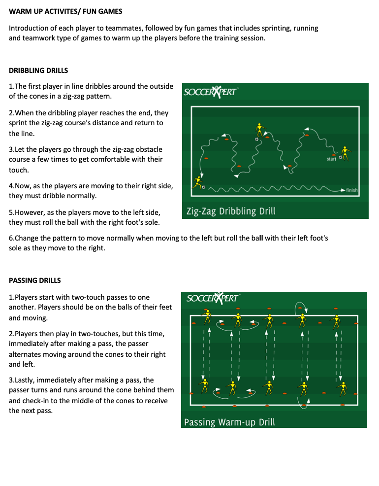 Dribbling Drills and Passing Drills
