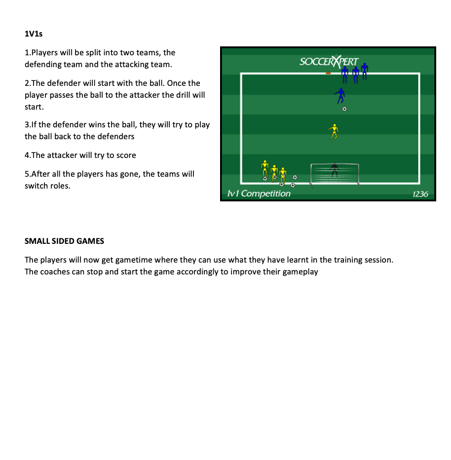 1v1s and Small Sided Games