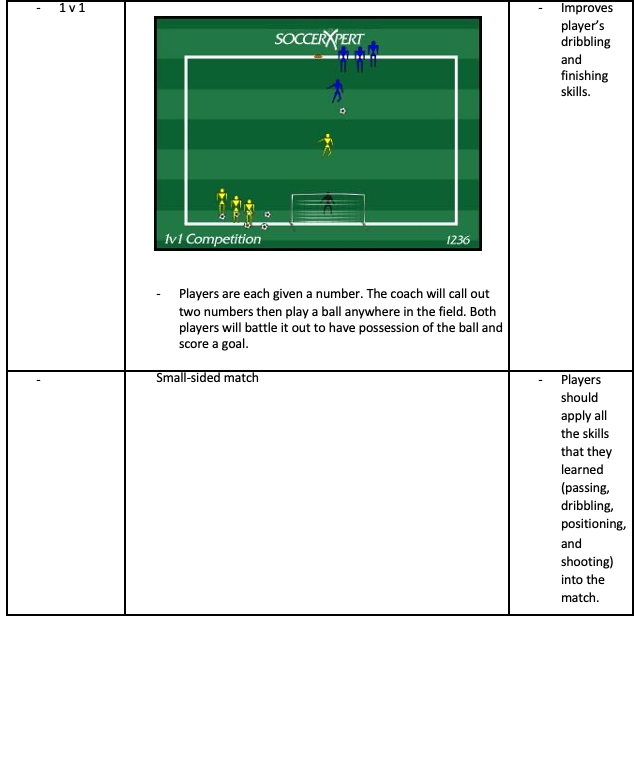 1v1 Competition and Small-sided match