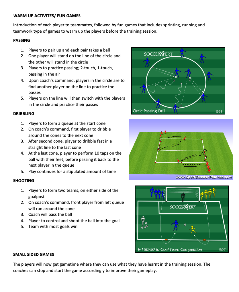 Passing, Dribbling and Shooting Drills