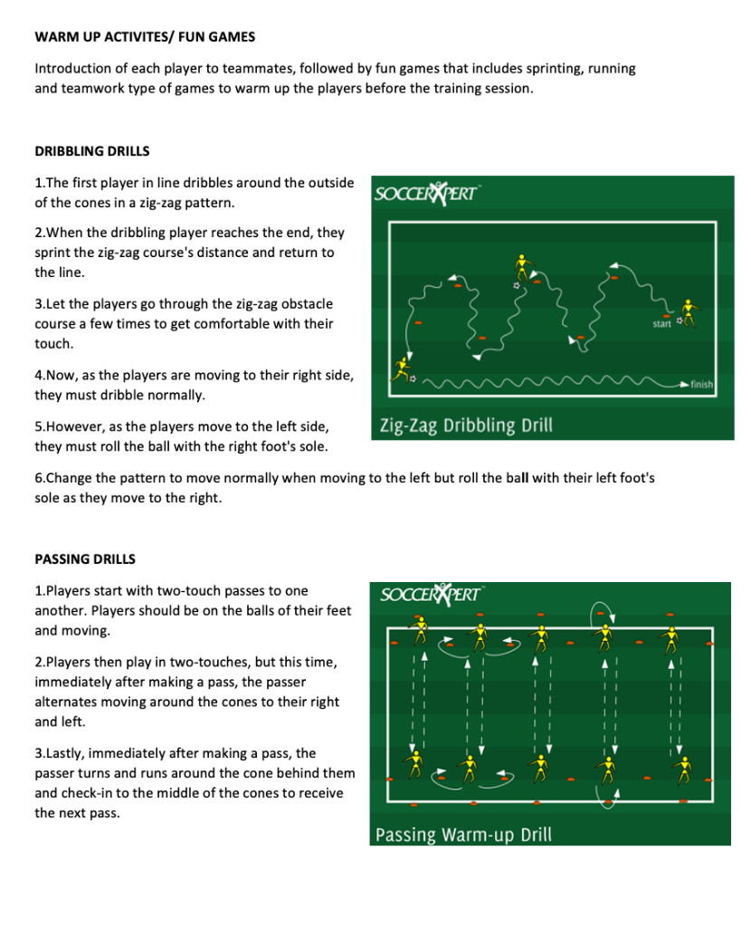 Dribbling Drills and Passing Drills