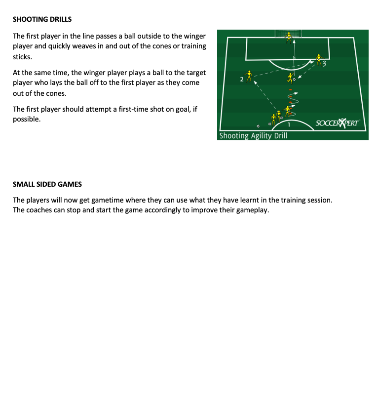 Shooting Drills and Small Sided Games