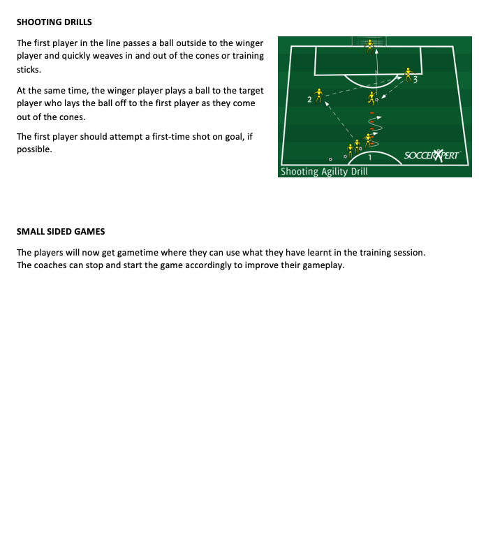 Shooting Drills and Small Sided Games