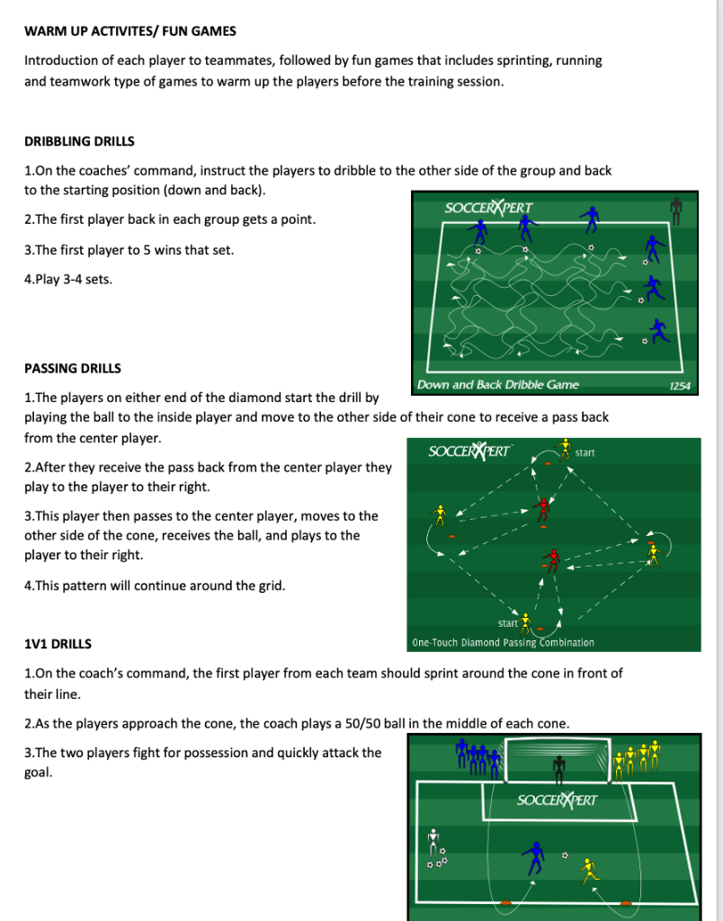 Dribbling Drills and Passing Drills