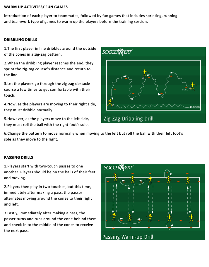Zig-Zag Dribbling and Passing Drills