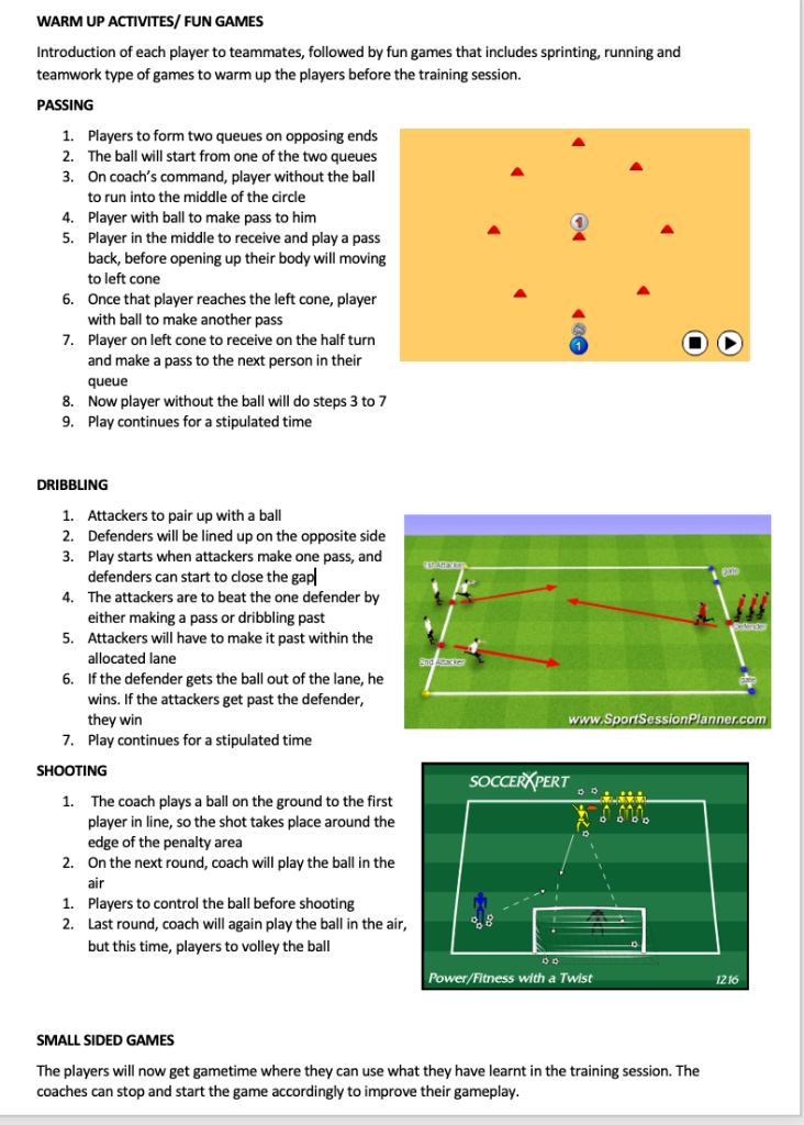 Passing, Dribbling and Shooting Drills